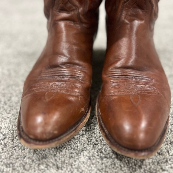 Old West Men’s Brown Genuine Leather Classic Western Boots Size US 11.5 D - Picture 2 of 14